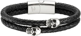 Bruno Banani, Bruno Banani Lederarmband »Schmuck Geschenk Armband Totenkopf, B4097B/20/00/21«