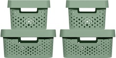 Curver Infinity Aufbewahrungsboxen 4 Stk. mit Deckel 4,5+11L Grün