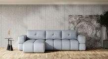 andas Ecksofa »EJSTRUP moderne, aufwändige Steppung, auch in Bouclé L-Form«, verwandelbar in Schlafsofa, incl. Bettfunktion, B/T/H: 362/186/92 cm