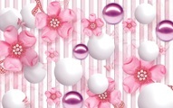 Papermoon Fototapete »Muster mit Blumen«, Vliestapete, hochwertiger Digitaldruck, inklusive Kleister