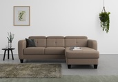 sit&more Ecksofa »Bellucci«, inklusive Kopfteilverstellung und Federkern, wahlweise mit Bettfunktion und Bettkasten