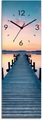 Artland Wanduhr »Langer Pier am See im Sonnenaufgang«