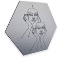 Wall-Art Metallbild »Linework Wanddeko Silberfarben abstrakt«
