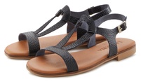 LASCANA Sandale, Sandalette, Sommerschuh aus hochwertigem Leder im Metallic-Look
