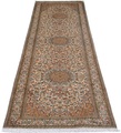 morgenland Seidenteppich »Seiden - Kaschmir Seide - 316 x 81 cm - beige«, rechteckig, 4 mm Höhe, Wohnzimmer, Handgeknüpft, Einzelstück mit Zertifikat