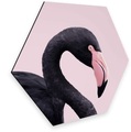 Wall-Art Metallbild »Rosa Flamingo Pink Black Hexagon«