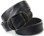 Anthoni Crown Vollleder Jeansgürtel in Schwarz