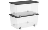 ROTHO Aufbewahrungsbox »Set Clear Box Roller4 2 tlg.«, (2 St.)