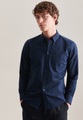 Casual Hemd Regular Fit Langarm Uni Herren Dunkelblau XL
