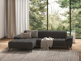 sit&more Ecksofa »Cool«, wahlweise mit Kopfteilverstellung und Vorziehsitz, motorisch, mit schwarzen Füssen