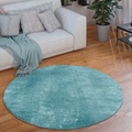 Paco Home Teppich »Cadiz 630«, rund, Kurzflor, Uni-Farben, besonders weich, waschbar