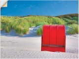 Artland Wandbild »Roter Strandkorb«