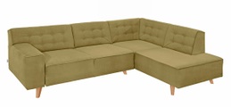 TOM TAILOR Ecksofa »NORDIC CHIC«, mit Ottomane, wahlweise mit Sitzvorzug, Füsse Buche natur