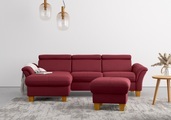 Home affaire Ecksofa, wahlweise mit Bett mit klappbaren Rollen, Kasten und Kopfverstellung