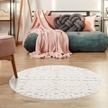 Carpet City Teppich »Focus«, rund, 20 mm Höhe, 3D-Optik im Skandi-Stil, Uni, Wohnzimmer