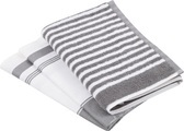 ROSS Geschirrtuch »Exclusiv«, (Set, 3 tlg.), 1x Küchen-Frottiertuch 50x50 cm Streifen und 2 Geschirrtücher 50x70 cm mit Gartenkräutern