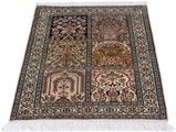 morgenland Seidenteppich »Seidenteppich - Kaschmir Seide - 95 x 64 cm - mehrfarbig«, rechteckig, 4 mm Höhe, Wohnzimmer, Handgeknüpft, Einzelstück mit Zertifikat