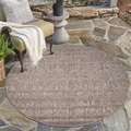 Carpet City Teppich »Santorini«, rund, 5 mm Höhe, 3D-Effekt, für Wohnzimmer, Flur, Küche, Wintergarten, Balkon, Wetterfest & UV-beständig