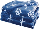Delindo Lifestyle Wohndecke »Nautic«, kuschelig weiche Coral Fleece Decke im maritimen Look, Kuscheldecke