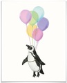 Wall-Art Poster »Pinguin Luftballon«, Tiere, (1 St.)
