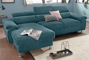 Nova Via Ecksofa, wahlweise mit Aqua Clean Stoff für leichte Reinigung mit Wasser und Bettfunktion