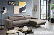 exxpo - sofa fashion Ecksofa, mit 3 Kopfstützen, wahlweise elektrischer Sitztiefenverstellung, frei im Raum stellbar