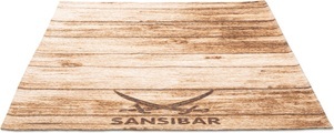 Sansibar Teppich »Keitum 009«, rechteckig, 3 mm Höhe, Flachgewebe, Motiv Holzdielen & gekreuzte Säbel, ideal im Wohnzimmer & Schlafzimmer