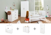 Pinolino® Babyzimmer-Komplettset »Hilda & Viktoria«, (Spar-Set, 3 St., Hausbett, Schrank, Wickelkommode), breit; mit Hausbett, 2trg. Schrank & Wickelkommode; Made in Europe