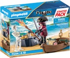 PLAYMOBIL, 71254 Pirates Starter Pack Pirat mit Ruderboot, Konstruktionsspielzeug