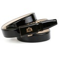 Anthoni Crown Lackledergürtel in Schwarz mit goldfarbener Glas-Schliesse