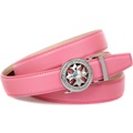 ANTHONI CROWN, Anthoni Crown Ledergürtel, in rosa mit Kristall-Glas-Schnalle
