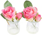 Botanic-Haus Kunstblume »Rose im Glas«, (Set, 2 St.)