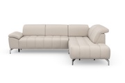 sit&more Ecksofa »Cool«, wahlweise mit Kopfteilverstellung und Vorziehsitz, motorisch,mit silberfarbenen Füssen