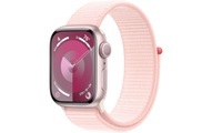 APPLE Watch Series 9 (GPS, Alu) 41 mm - Smartwatch (Stufenlos verstellbar, Textil (Carbon Neutral), Rosé/Hellrosa)