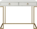 CosmoLiving by Cosmopolitan Schreibtisch »Camila«, mit 2 Schubladen, aus MDF, Gestell und Griffe aus Metall, Höhe 79 cm