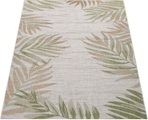 Paco Home Teppich »Kuba 127«, rechteckig, 4 mm Höhe, Flachgewebe, Motiv Blätter, In- und Outdoor geeignet, Wohnzimmer