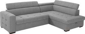 exxpo - sofa fashion Ecksofa, Steppung im Sitzbereich, Wahlweise mit Bettfunktion und Bettkasten, inklusive 3 verstellbaren Kopfstützen