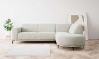 andas Ecksofa »Vorby«, L-Form, Breite 252 cm, weicher Chenille-Stoff, schwarze Metallfüsse