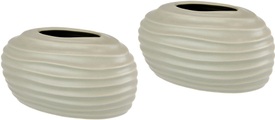 IGEA, I.GE.A. Dekovase »Keramik-Vase«, 2er Set Kleine Vase Weiss Modern Keramik Tisch Küche Büro Pampasgras