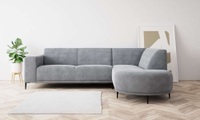andas Ecksofa »Vorby«, L-Form, Breite 252 cm, weicher Chenille-Stoff, schwarze Metallfüsse