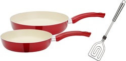 GSW Pfannen-Set »CERAMICA beige«, Aluminium, (Set, 3 tlg.), Induktion
