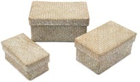 Franz Müller Flechtwaren Aufbewahrungsbox, (Set, 3 St.), aus Seegras, mit Deckel