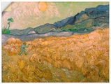 Artland Wandbild »Weizenfeld mit Schnitter bei aufgehender Sonne«