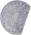 freundin Home Collection Teppich »Lilja«, rund, 5 mm Höhe, In-und Outdoor geeignet, Mandala, Wohnzimmer, Balkon, Terrasse, Garten, Pflegeleicht, Flachgewebe, Wendbar