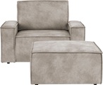 HOME AFFAIRE, Home affaire Sessel »SHERWOOD«, Loveseat und Hocker im Set, passend zur Polster-Serie SHERWOOD