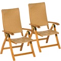 MERXX Gartenstuhl »Capri«, (2er Set), Akazie/Polyrattan, klappbar, natur