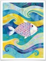 Wall-Art Poster »Märchen Wandbilder Der kleine Fisch«, Fisch & Meeresfrüchte, (1 St.), Poster, Wandbild, Bild, Wandposter