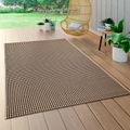 Paco Home Teppich »Waregem 622«, rechteckig, 4 mm Höhe, Flachgewebe, Uni Farben, kariert, In- und Outdoor geeignet, Wohnzimmer