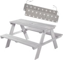 Roba, roba® Kindersitzgruppe »Picknick for 4 Outdoor +, Grau«, (Set), mit abgerundeten Ecken; inklusive Sitzauflagen »Little Stars«