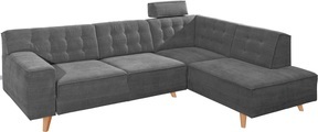 TOM TAILOR Ecksofa »NORDIC CHIC«, mit Ottomane, wahlweise mit Sitzvorzug, Füsse Buche natur